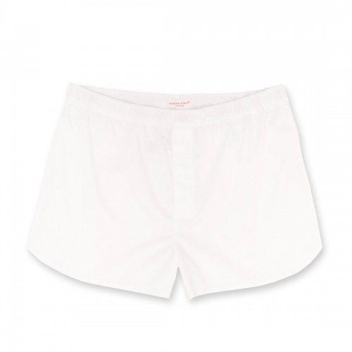Derek Rose Modern Fit Savoy White Cotton Boxer Shorts