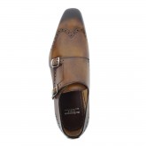 DI BIANCO Leather Wing Tip Double Monkstrap 